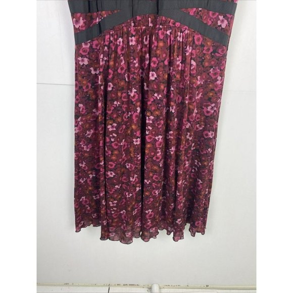 Jacqui E Size L Women's A-Line Dress Pink Purple Floral print - Picture 3 of 8